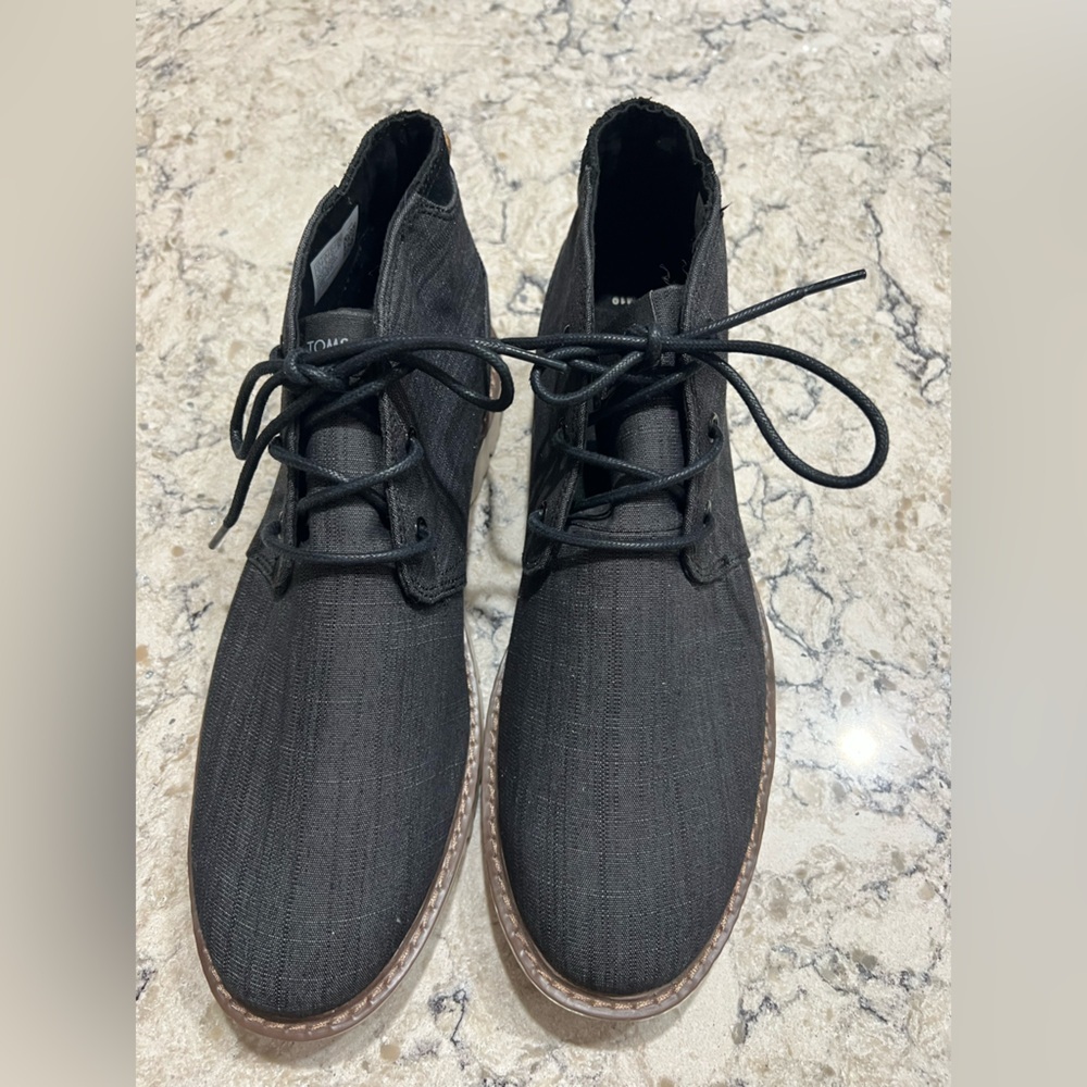 Tom’s Men's Navy Blue Denim Look Casual Ankle Boots